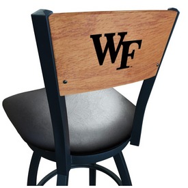 L038 -Black Wrinkle Wake Forest Swivel Bar Stool with Laser Engraved Back by Holland Bar Stool Co., L038BWMedMplAWakeFr L038 -Black Wrinkle Wake Forest Swivel Bar Stool with Laser Engraved Back by Holland Bar Stool Co., L038BWMedMplAWakeFr