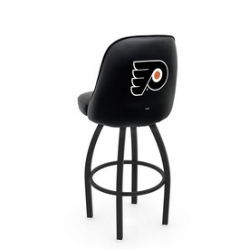 L048 Logo Grizzly Philadelphia Flyers Swivel Stool with Black Wrinkle Finish by Holland Stool Co., AGS-L04825PhiFly-B