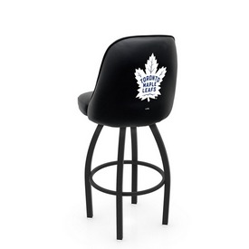 L048 Logo Grizzly Toronto Maple Leafs Swivel Stool with Black Wrinkle Finish by Holland Stool Co., AGS-L04825TorMpl