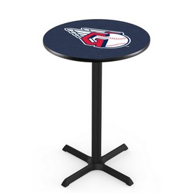 L211 Cleveland Guardians Pub Table with Black Wrinkle Finish by HBS, AGS-L211B3630MLBCle L211 Cleveland Guardians Pub Table with Black Wrinkle Finish by HBS, AGS-L211B3630MLBCle