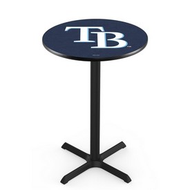 L211 Tampa Bay Rays Pub Table with Black Wrinkle Finish by HBS, AGS-L211B3630MLBTam L211 Tampa Bay Rays Pub Table with Black Wrinkle Finish by HBS, AGS-L211B3630MLBTam