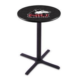 L211 - Black Wrinkle Northern Illinois Pub Table by Holland Bar Stool Co.