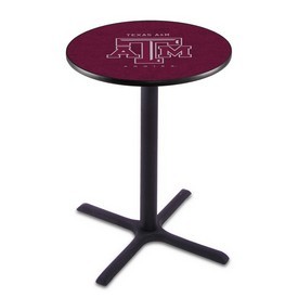 L211 - Black Wrinkle Texas A&M Pub Table by Holland Bar Stool Co.