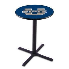 L211 - Black Wrinkle Utah State Pub Table by Holland Bar Stool Co. L211 - Black Wrinkle Utah State Pub Table by Holland Bar Stool Co.