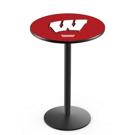 L214 - Wisconsin "W" Pub Table by Holland Bar Stool Co., L214BWisc-W L214 - Wisconsin "W" Pub Table by Holland Bar Stool Co., L214BWisc-W