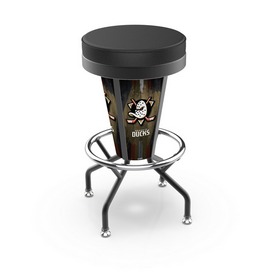 Lighted Anaheim Ducks Swivel Bar Stool By Holland Bar Stool Co., L500030AnaDksBlkVinyl