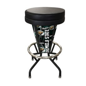 Lighted Bemidji State Swivel Bar Stool By Holland Bar Stool Co., L500030BmijStBlkVinyl