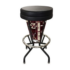 Lighted Boston College Swivel Bar Stool By Holland Bar Stool Co., L500030BostnCBlkVinyl