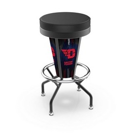Lighted University Of Dayton Swivel Bar Stool By Holland Bar Stool Co., L500030DytnUnBlkVinyl