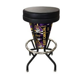 Lighted East Carolina Swivel Bar Stool By Holland Bar Stool Co., L500030EcarolBlkVinyl