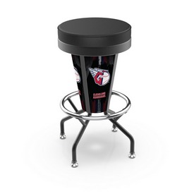 L5000 Cleveland Guardians 30" Lighted Bar Stool with Black Wrinkle Finish by Holland Bar Stool Co., L500030MLBCleBlkVinyl