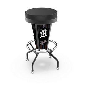 L5000 Detroit Tigers 30" Lighted Bar Stool with Black Wrinkle Finish by Holland Bar Stool Co., L500030MLBDetBlkVinyl