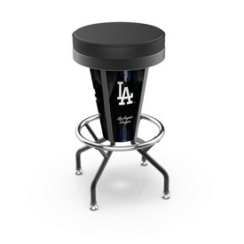 L5000 Los Angeles Dodgers 30" Lighted Bar Stool with Black Wrinkle Finish by Holland Bar Stool Co., L500030MLBLADBlkVinyl