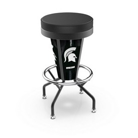 Lighted Michigan State Swivel Bar Stool By Holland Bar Stool Co., L500030MichStBlkVinyl