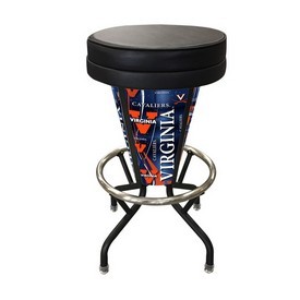 Lighted Virginia Swivel Bar Stool By Holland Bar Stool Co., L500030VrgniaBlkVinyl