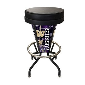 Lighted Washington Swivel Bar Stool By Holland Bar Stool Co., L500030WashUnBlkVinyl