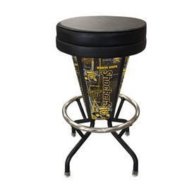 Lighted Wichita State Swivel Bar Stool By Holland Bar Stool Co., L500030WichStBlkVinyl