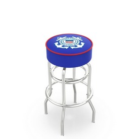 L7C1 - 4 U.S. Coast Guard Cushion Seat with Double-Ring Chrome Base Swivel Bar Stool by Holland Bar Stool Company L7C1 - 4 U.S. Coast Guard Cushion Seat with Double-Ring Chrome Base Swivel Bar Stool by Holland Bar Stool Company