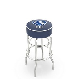 L7C1 - 4 Eastern Illinois Cushion Seat with Double-Ring Chrome Base Swivel Bar Stool by Holland Bar Stool Company