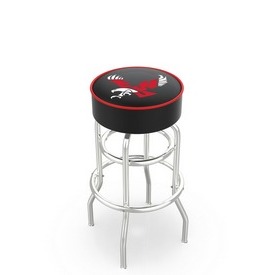 L7C1 - 4 Eastern Washington Cushion Seat with Double-Ring Chrome Base Swivel Bar Stool by Holland Bar Stool Company