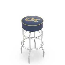 L7C1 - 4 Georgia Tech Cushion Seat with Double-Ring Chrome Base Swivel Bar Stool by Holland Bar Stool Company L7C1 - 4 Georgia Tech Cushion Seat with Double-Ring Chrome Base Swivel Bar Stool by Holland Bar Stool Company
