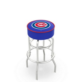 L7C1 Chicago Cubs Doubleing Swivel Stool with Chrome Finish by HBS, AGS-L7C125MLBCub L7C1 Chicago Cubs Doubleing Swivel Stool with Chrome Finish by HBS, AGS-L7C125MLBCub