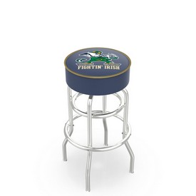 L7C1 - 4 Notre Dame (Leprechaun) Cushion Seat with Double-Ring Chrome Base Swivel Bar Stool by Holland Bar Stool Company
