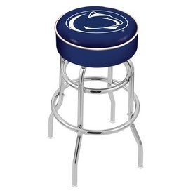 L7C1 - 4 Penn State Cushion Seat with Double-Ring Chrome Base Swivel Bar Stool by Holland Bar Stool Company
