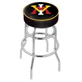 L7C1 - 4 Virginia Military Institute Cushion Seat with Double-Ring Chrome Base Swivel Bar Stool by Holland Bar Stool Company