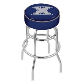 L7C1 - 4 Xavier Cushion Seat with Double-Ring Chrome Base Swivel Bar Stool by Holland Bar Stool Company