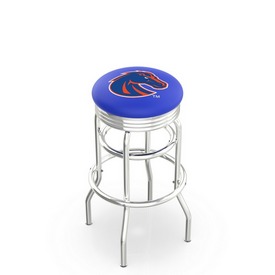 L7C3C - Chrome Double Ring Boise State Swivel Bar Stool with 2.5" Ribbed Accent Ring by Holland Bar Stool Company, L7C3CBoiseS L7C3C - Chrome Double Ring Boise State Swivel Bar Stool with 2.5" Ribbed Accent Ring by Holland Bar Stool Company, L7C3CBoiseS