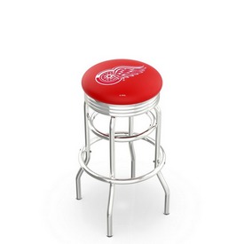 L7C3C - Chrome Double Ring Detroit Red Wings Swivel Bar Stool with 2.5 Ribbed Accent Ring by Holland Bar Stool Company L7C3C - Chrome Double Ring Detroit Red Wings Swivel Bar Stool with 2.5 Ribbed Accent Ring by Holland Bar Stool Company