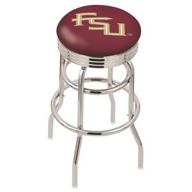 L7C3C - Chrome Double Ring Florida State (Script) Swivel Bar Stool with 2.5 Ribbed Accent Ring by Holland Bar Stool Company L7C3C - Chrome Double Ring Florida State (Script) Swivel Bar Stool with 2.5 Ribbed Accent Ring by Holland Bar Stool Company