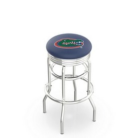 L7C3C - Chrome Double Ring Florida Swivel Bar Stool with 2.5 Ribbed Accent Ring by Holland Bar Stool Company