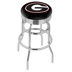 L7C3C - Chrome Double Ring Georgia G Swivel Bar Stool with 2.5 Ribbed Accent Ring by Holland Bar Stool Company L7C3C - Chrome Double Ring Georgia G Swivel Bar Stool with 2.5 Ribbed Accent Ring by Holland Bar Stool Company