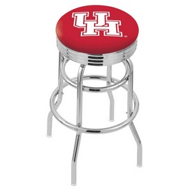 L7C3C - Chrome Double Ring Houston Swivel Bar Stool with 2.5 Ribbed Accent Ring by Holland Bar Stool Company