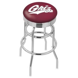 L7C3C - Chrome Double Ring Montana Swivel Bar Stool with 2.5 Ribbed Accent Ring by Holland Bar Stool Company