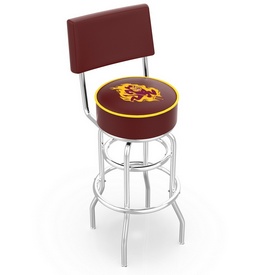 L7C4 - Chrome Double Ring Arizona State Swivel Bar Stool with a Back and Sparky Logo by Holland Bar Stool Company, L7C4ArizSt-S L7C4 - Chrome Double Ring Arizona State Swivel Bar Stool with a Back and Sparky Logo by Holland Bar Stool Company, L7C4ArizSt-S