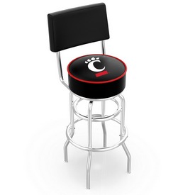 L7C4 - Chrome Double Ring Cincinnati Swivel Bar Stool with a Back by Holland Bar Stool Company, L7C4Cincin