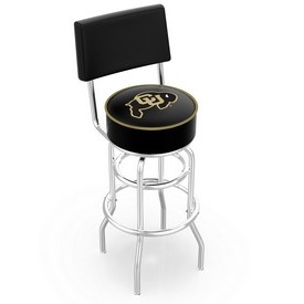 L7C4 - Chrome Double Ring Colorado Swivel Bar Stool with a Back by Holland Bar Stool Company