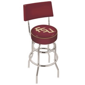 L7C4 - Chrome Double Ring Florida State (Script) Swivel Bar Stool with a Back by Holland Bar Stool Company L7C4 - Chrome Double Ring Florida State (Script) Swivel Bar Stool with a Back by Holland Bar Stool Company