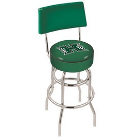 L7C4 - Chrome Double Ring Hawaii Swivel Bar Stool with a Back by Holland Bar Stool Company