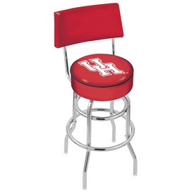 L7C4 - Chrome Double Ring Houston Swivel Bar Stool with a Back by Holland Bar Stool Company