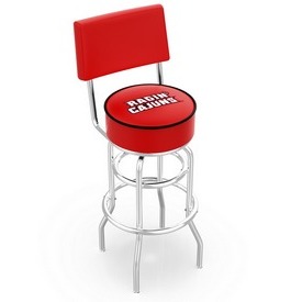 L7C4 - Chrome Double Ring Louisiana-Lafayette Swivel Bar Stool with a Back by Holland Bar Stool Company