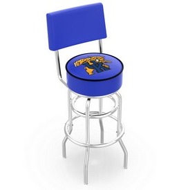 L7C4 - Chrome Double Ring Kentucky Wildcat Swivel Bar Stool with a Back by Holland Bar Stool Company