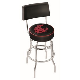 L7C4 - Chrome Double Ring Washington State Swivel Bar Stool with a Back by Holland Bar Stool Company L7C4 - Chrome Double Ring Washington State Swivel Bar Stool with a Back by Holland Bar Stool Company
