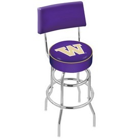 L7C4 - Chrome Double Ring Washington Swivel Bar Stool with a Back by Holland Bar Stool Company