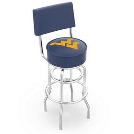 L7C4 - Chrome Double Ring West Virginia Swivel Bar Stool with a Back by Holland Bar Stool Company