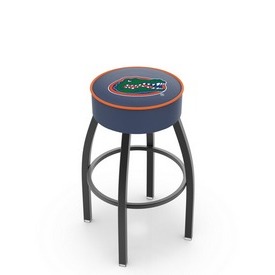 L8B1 - 4 Florida Cushion Seat with Black Wrinkle Base Swivel Bar Stool by Holland Bar Stool Company
