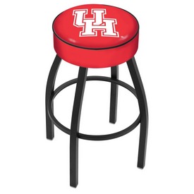L8B1 - 4 Houston Cushion Seat with Black Wrinkle Base Swivel Bar Stool by Holland Bar Stool Company